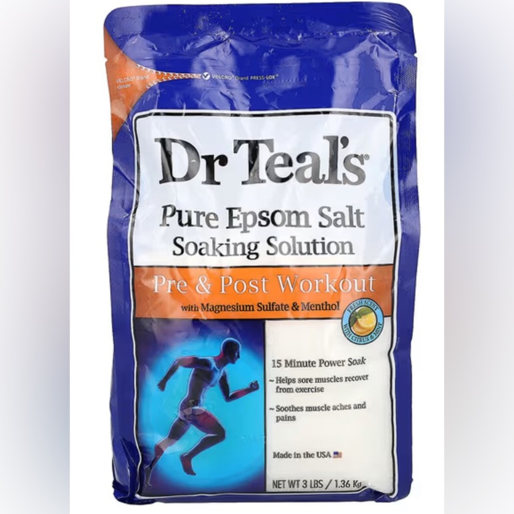 Dr. Teal's Pure Epsom Salt Soaking Solution Pre & Post Workout Citrus & Mint 3lb